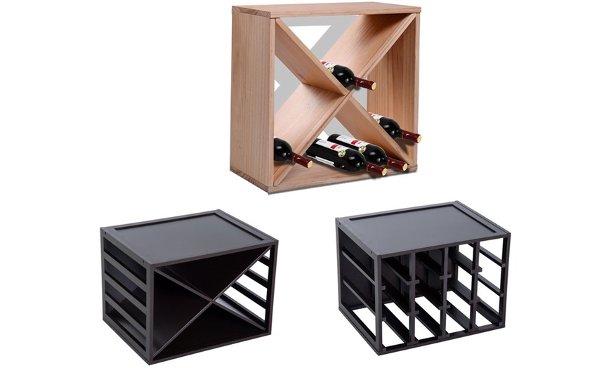 Image 1: Homcom Cube Wine Rack