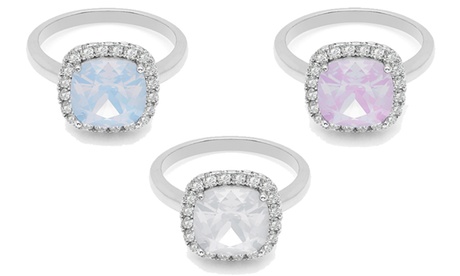 Bague solitaire ornée de cristaux Swarovski®