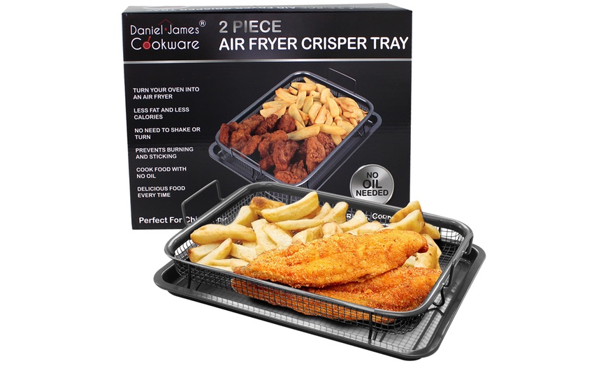 Image 8: Two Piece Air Fryer Crisper Tray