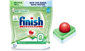 Four or Eight Packs of Finish Powerball 0% Dishwasher Tablets