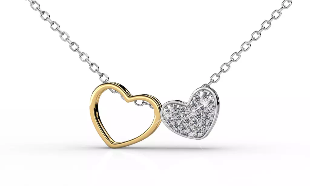 Heart-Shaped Pendant and Earrings Made with Crystals from Swarovski®