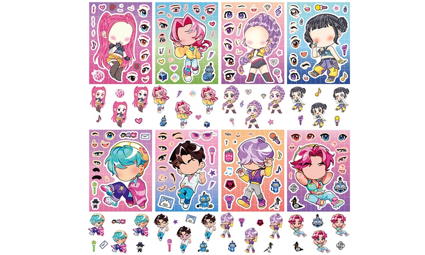 Image 3: 40 Sheets K Pop Demon Hunter-Inspired DIY Dress-Up Stickers