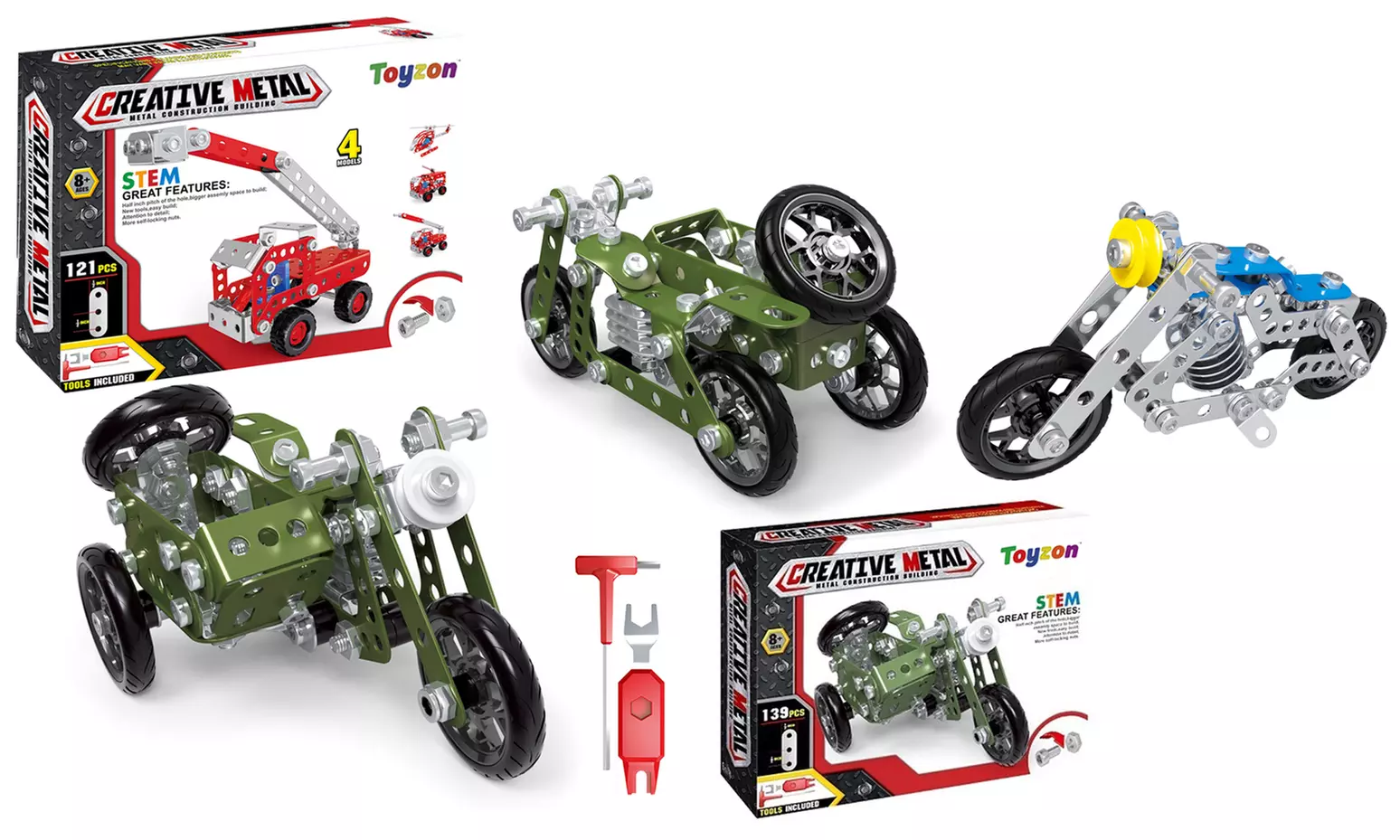 Toyzonkids Creative Metal Build-Your-Own Vehicle STEM Kit - Primary Image