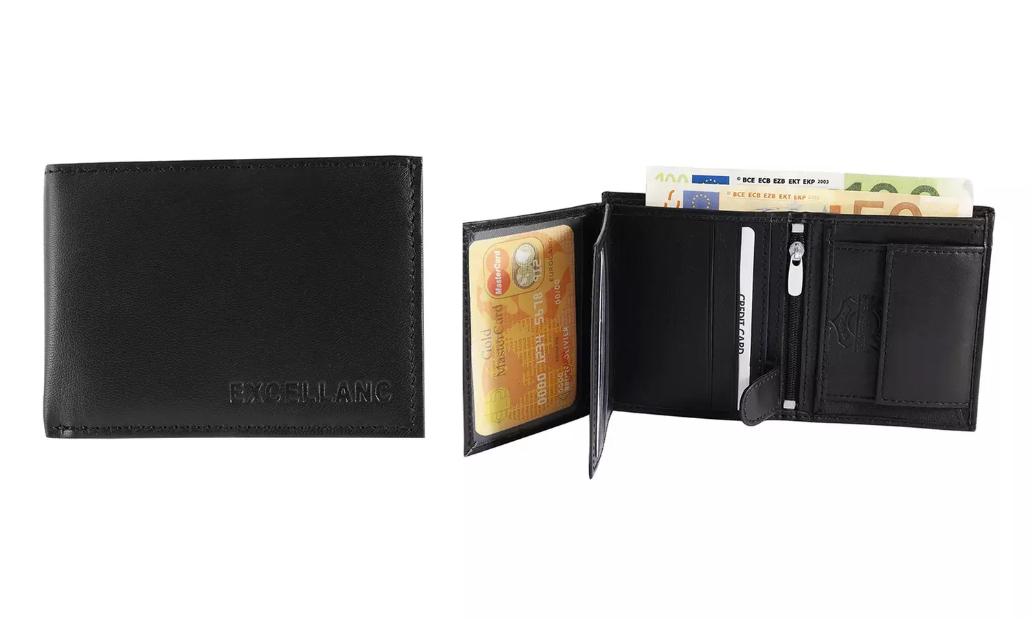 1x, 2x, oder 3x Herren- oder Unisex-Geldbörse aus Leder