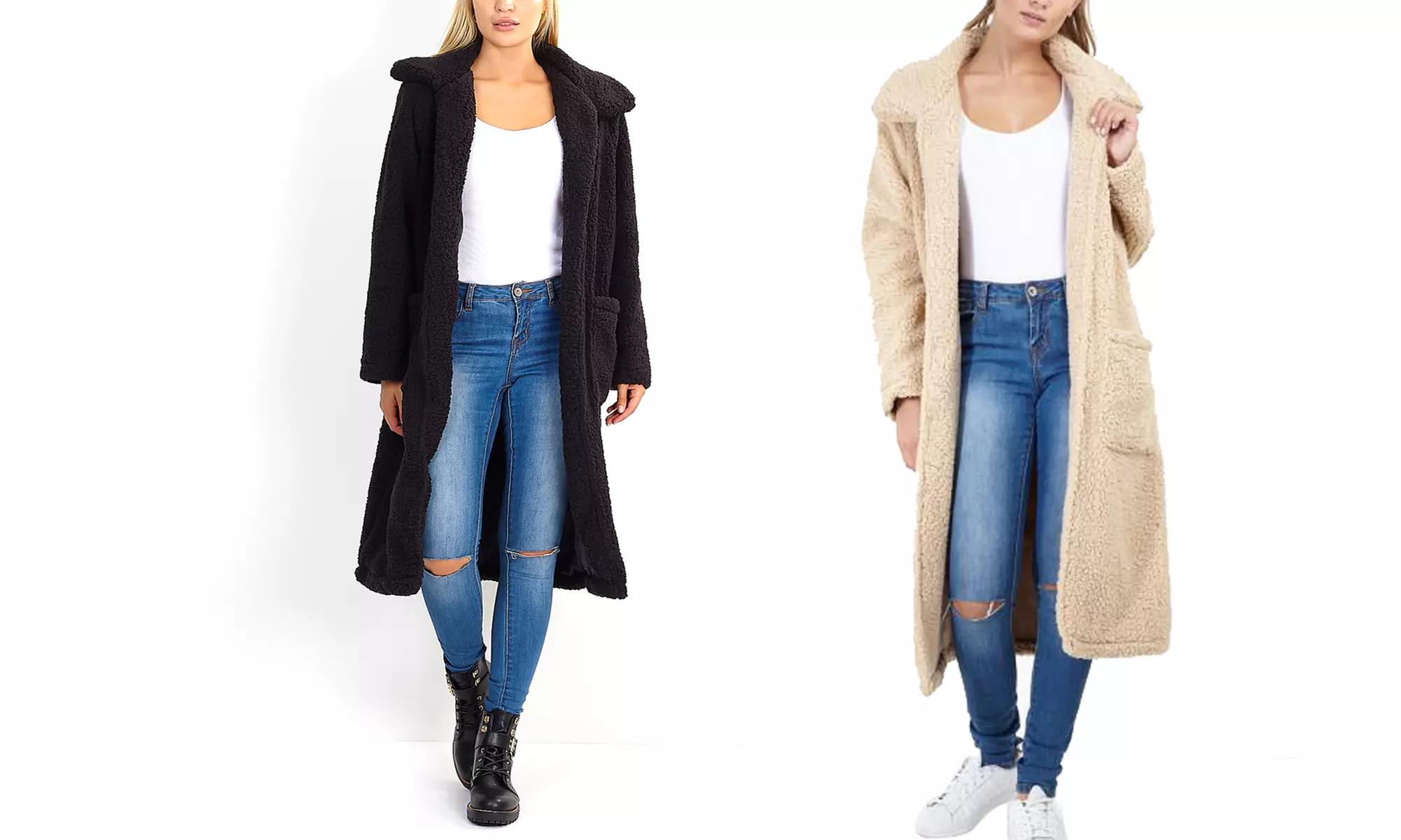 Long manteau en toison Shaggy de la marque Brave Soul - Primary Image