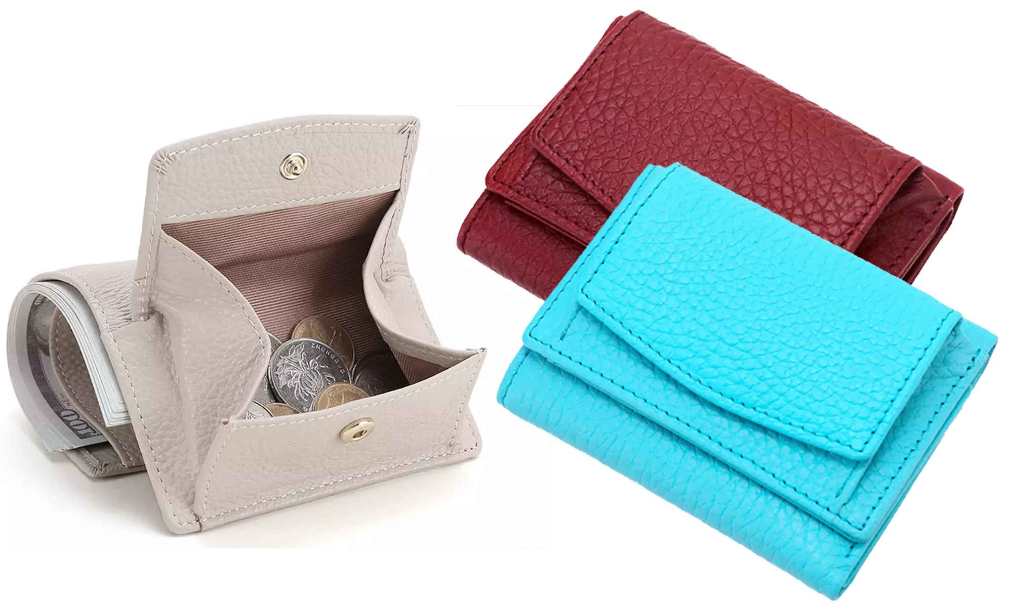 Mini Leder-Geldbörse für Damen in der Farbe nach Wahl, inkl. Versand - Primary Image