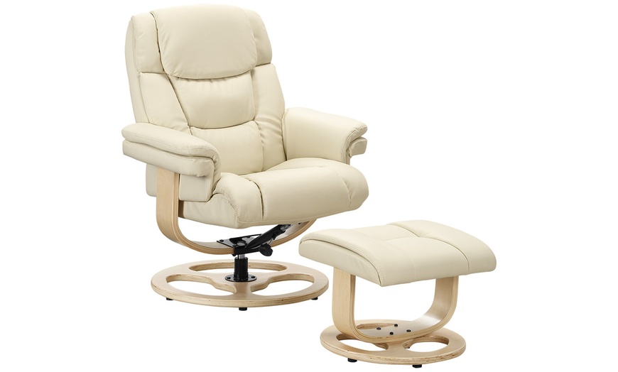 Image 3: Recliner Armchair with Foot Stool