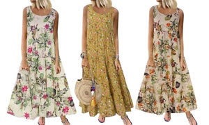  Floral Summer Maxi Dress 