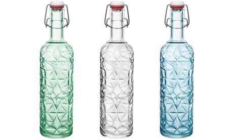 Bottiglie firmate Rocco Bormioli disponibili in 3 colori