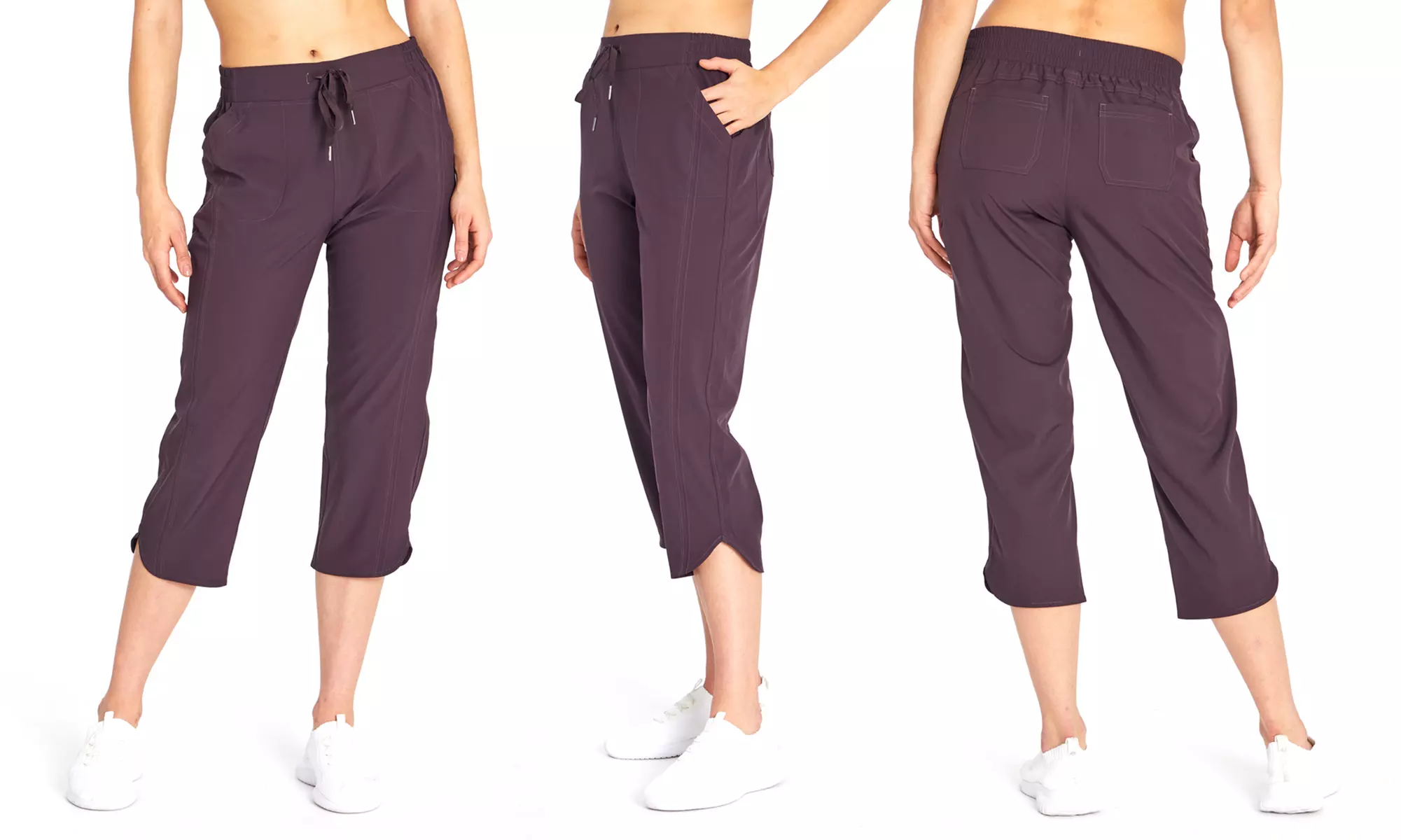 Marika Women's Stretch Woven Capri Pants with Pockets - Second Medium