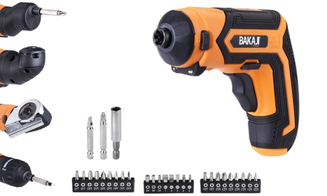 Mini avvitatore elettrico Bakaji con 4 adattatori e 28 punte
