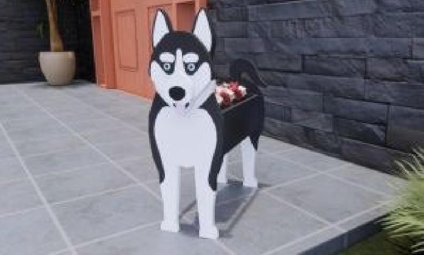 Image 7: Creative Dog Wooden Planter