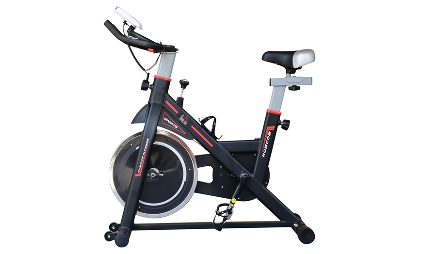 Image 3: HomCom Flywheel Exercise Bike