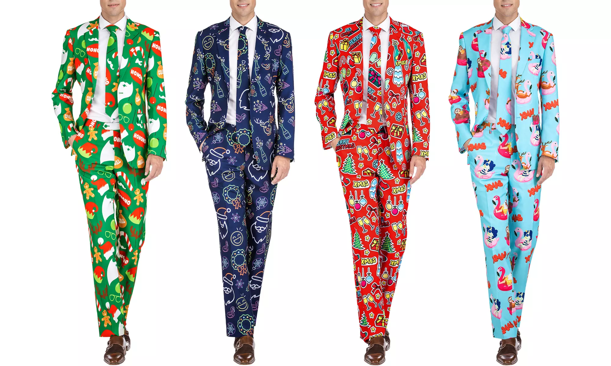 Braveman Men's Classic-Fit Christmas Suit with Matching Tie - Primary Image