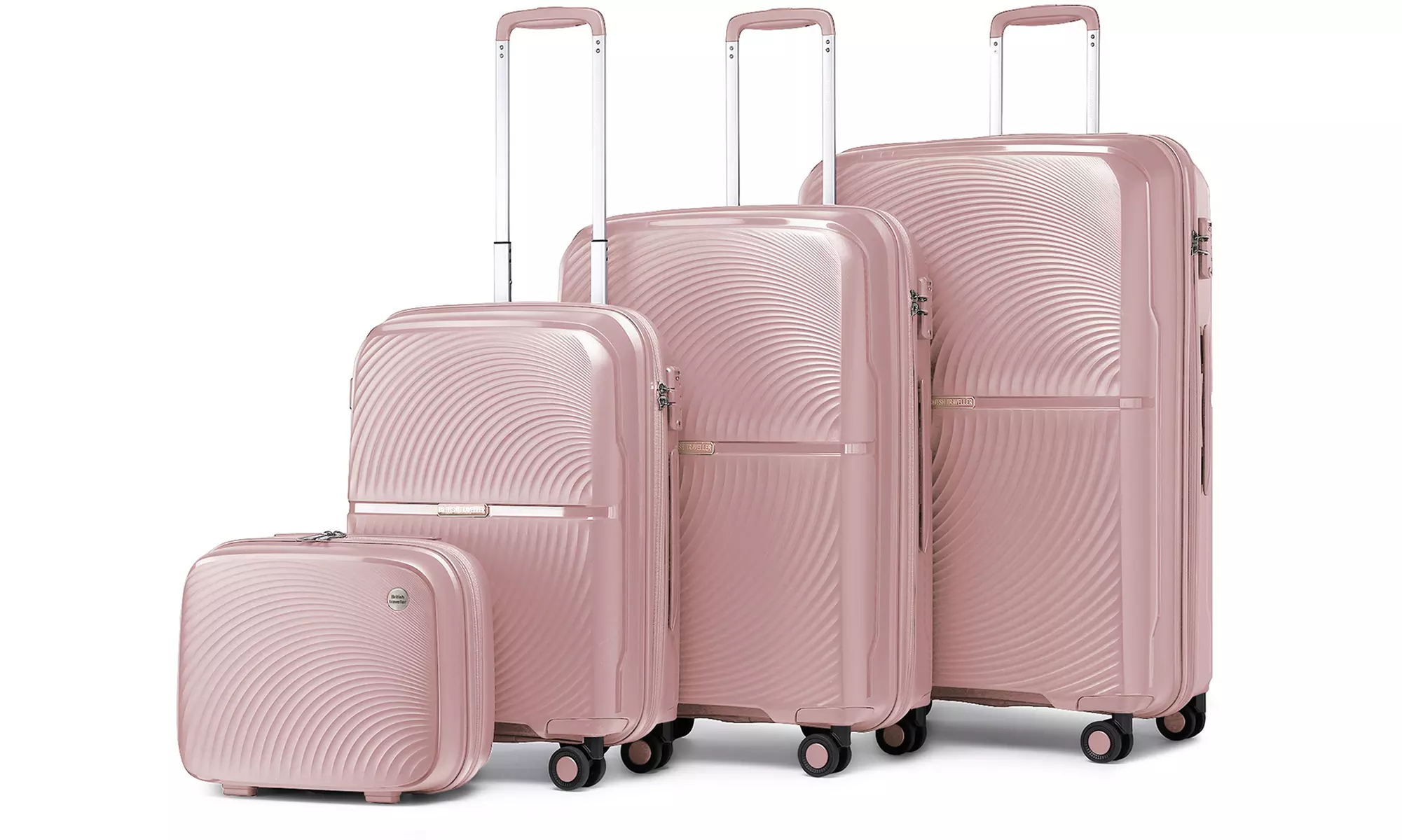 Maleta de ruedas rígida British Traveller con diseño ondulado