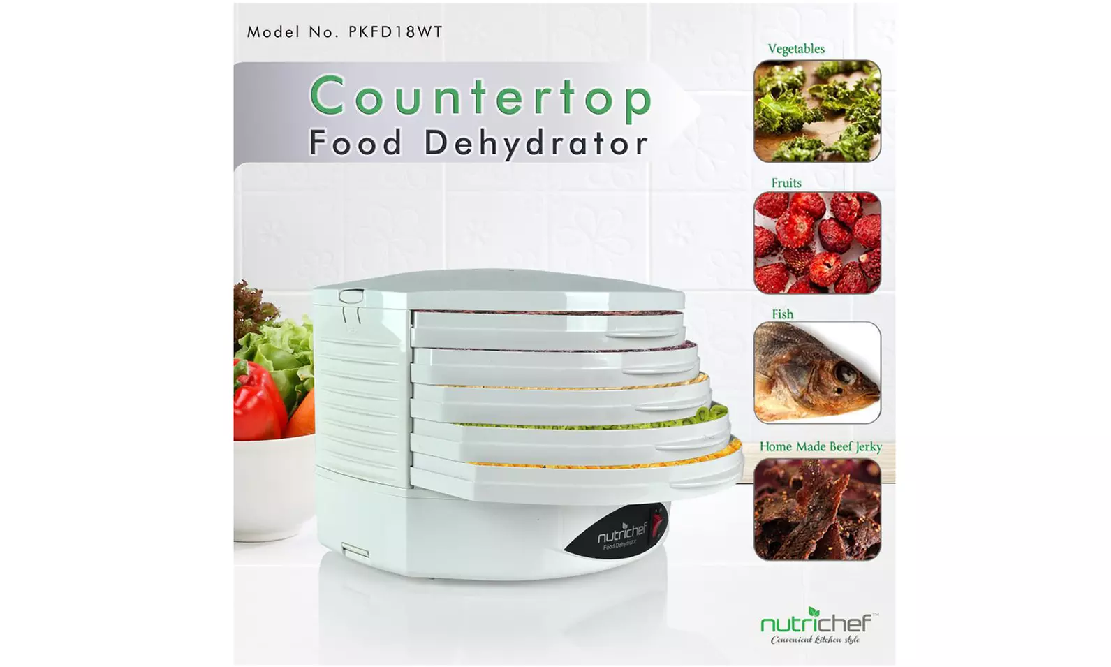 NutriChef Countertop Electric Food Dehydrator - Second Medium