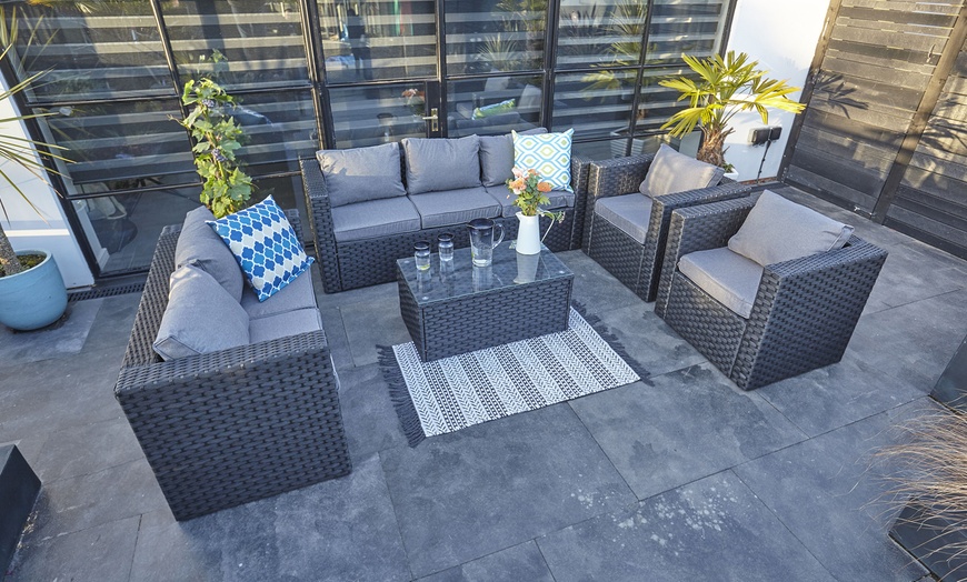 vancouver 7 seater rattan garden furniture