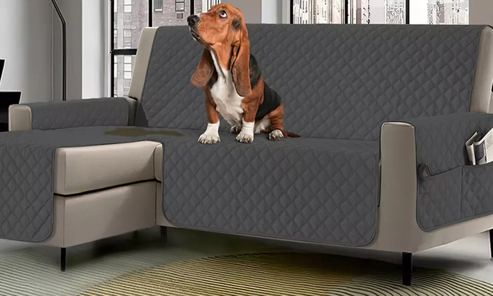 Copridivano con penisola impermeabile con tasche porta oggetti