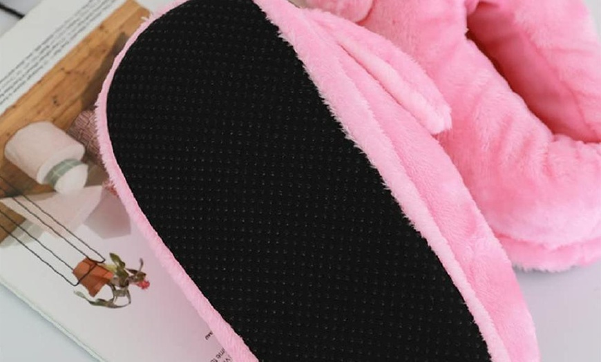 Image 7: Flamingo Plush Slippers