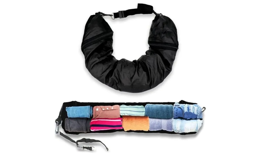 Image 1: Hidden Storage Travel Neck Pillow