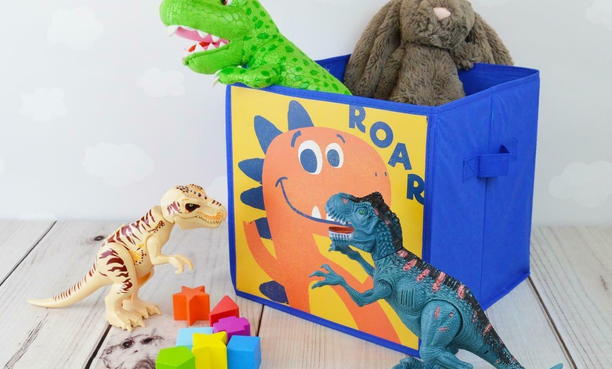 Image 1: One or Two Kids' Dinosaur or Unicorn Storage Cubes