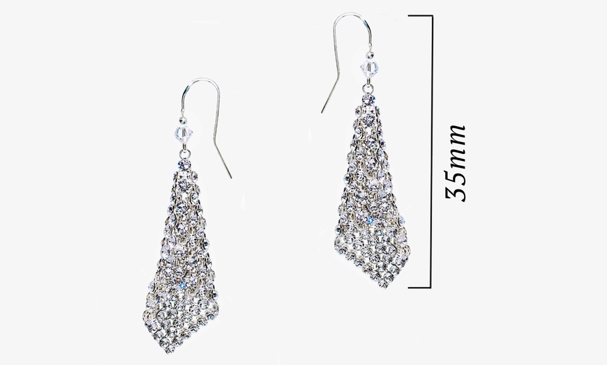 Image 9: Ah! Jewellery Drop Mesh Earrings made with Crystals from Swarovski®