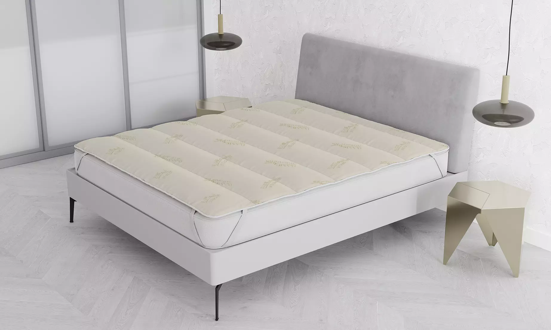 Topper imbottito e trapuntato