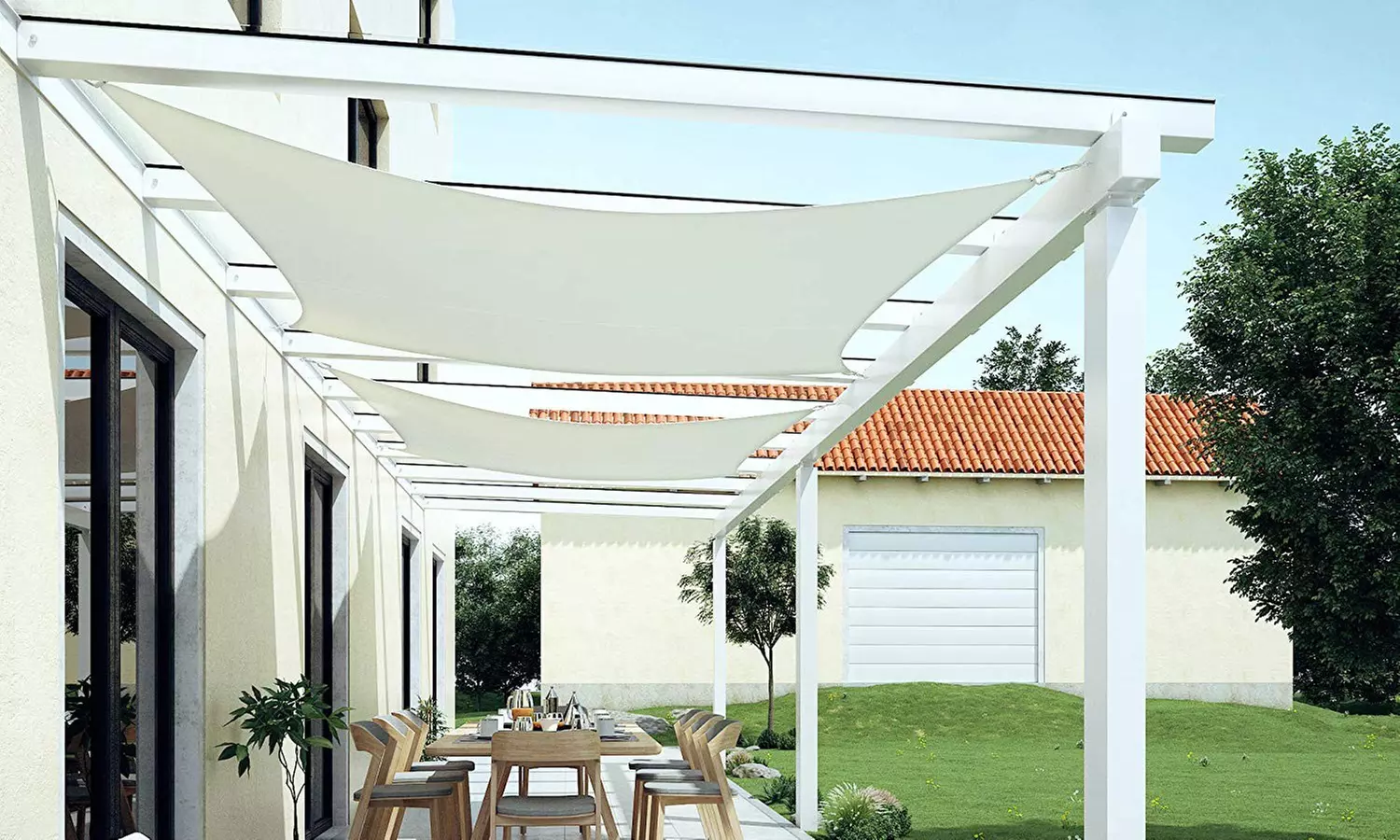 Toile d'ombrage 5 m de côté ; disponible en différentes formes et coloris - Primary Image