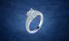 1 1/3 CTTW Diamond Square Frame Engagement Ring in 14K White Gold by Brilliant Diamond
