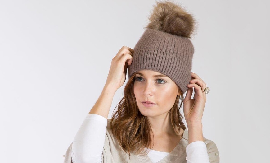 Image 21: Kurt Muller Faux Fur Bobble Hat