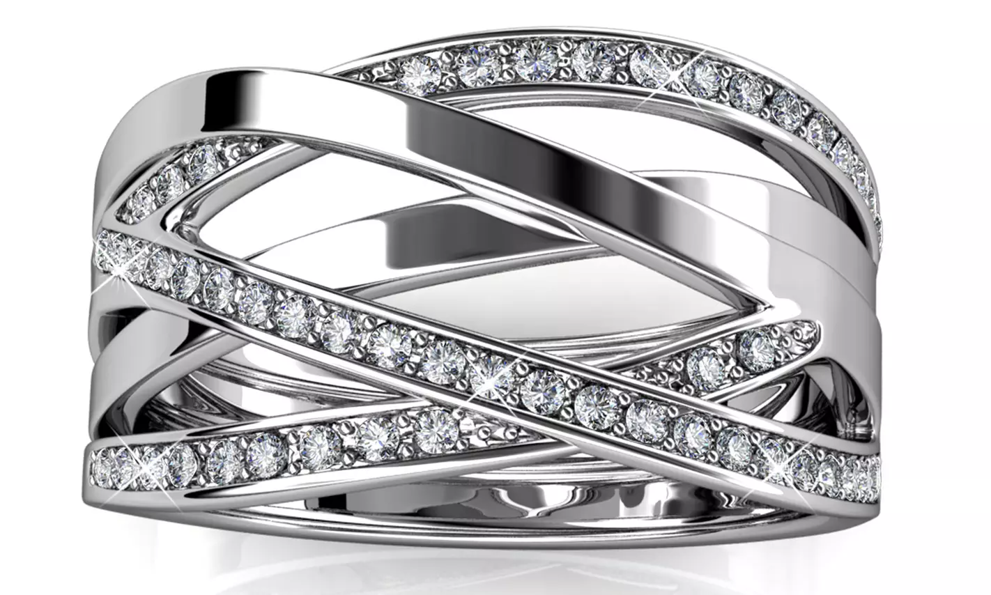 Criss-Cross Ring with Austrian Crystals