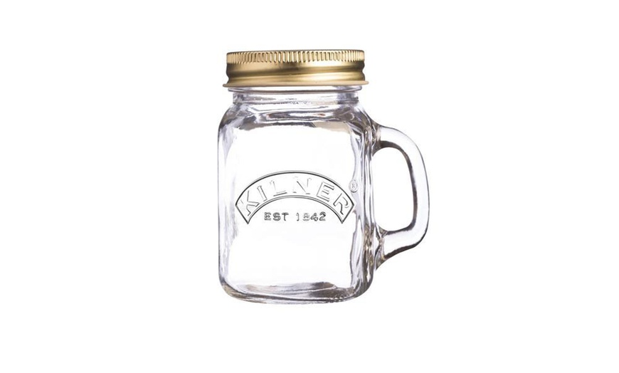 Image 3: Kilner 140ml Mini Handled Mason Jar Set