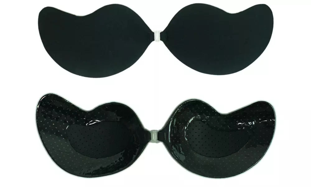 Trägerloser, selbstklebender BH in Schwarz - Second Medium