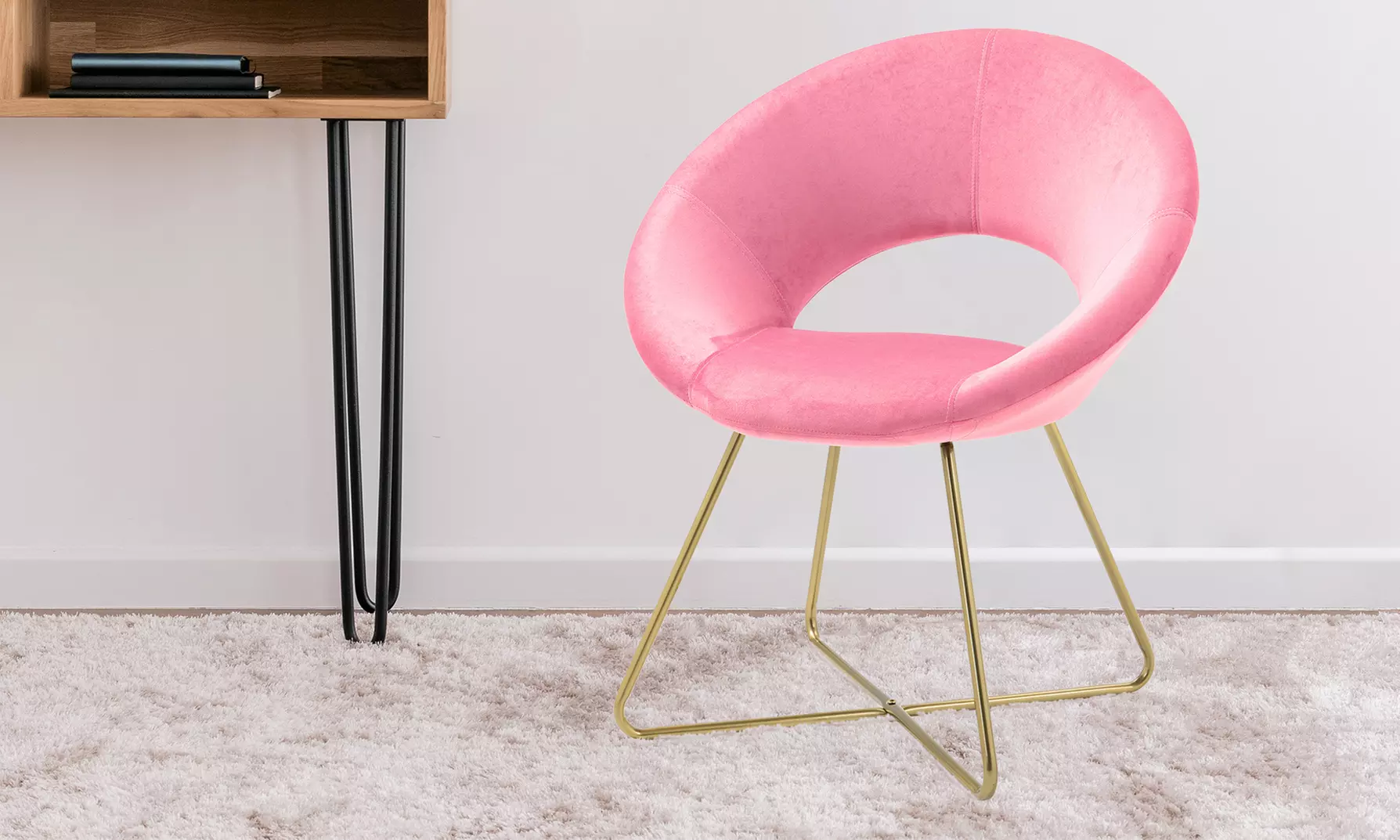 Poltrona tonda in velluto Grace