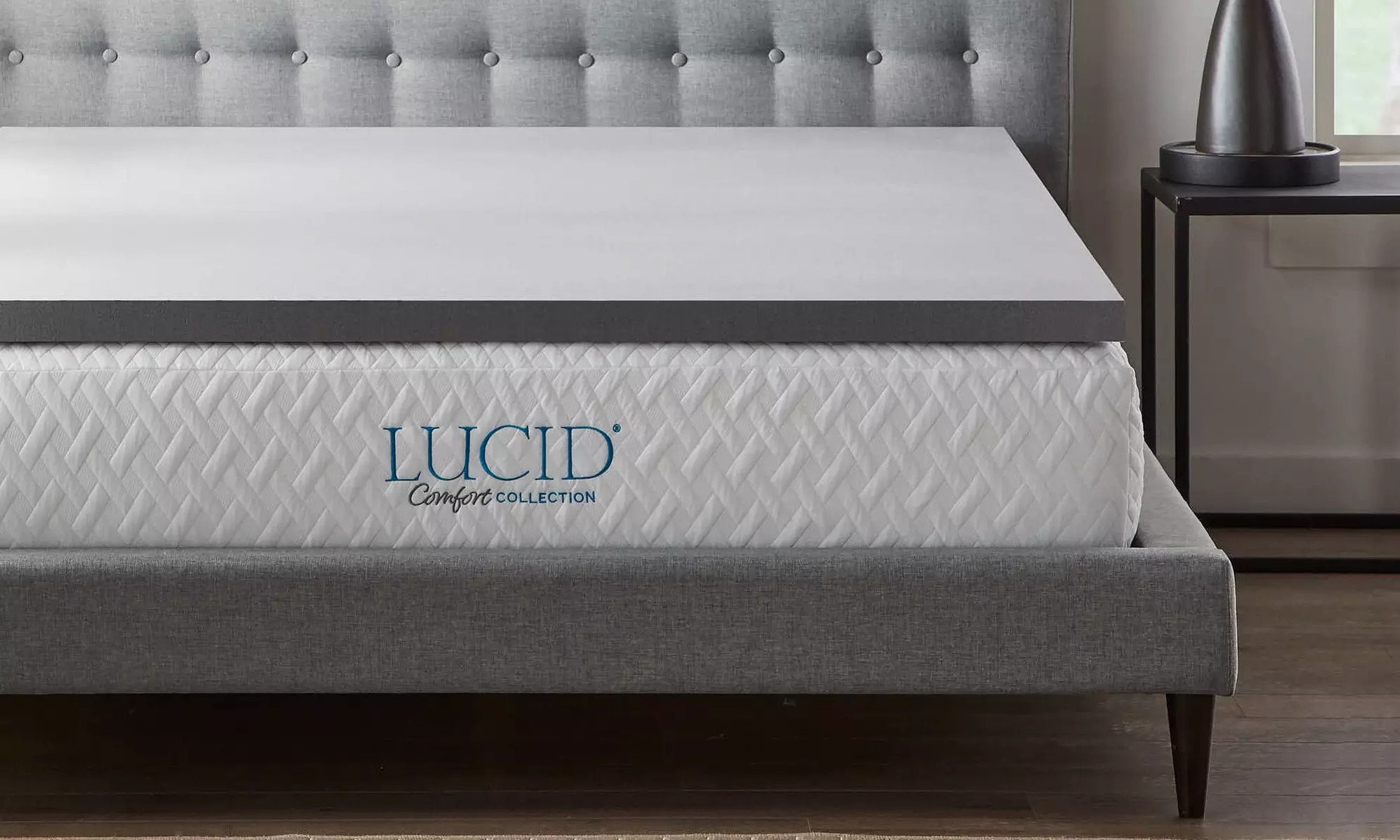 Lucid Comfort Collection Bamboo Charcoal Memory Foam Mattress Topper - Primary Image