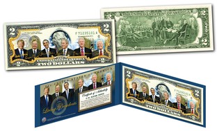 Living Presidents Official Legal Tender U.S. $2 Bill with Donald Trump