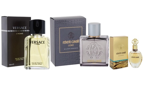 Eau de Parfum o Eau de Toilette Roberto Cavalli o Versace, disponibili sia per donna che per uomo