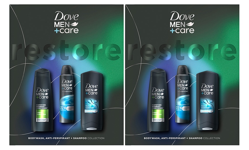 Image 3: Dove Men+Care Restore Bodywash, Antiperspirant and Shampoo Gift Set