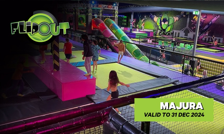 Image 1: Trampoline Park Entry at Flip Out Majura