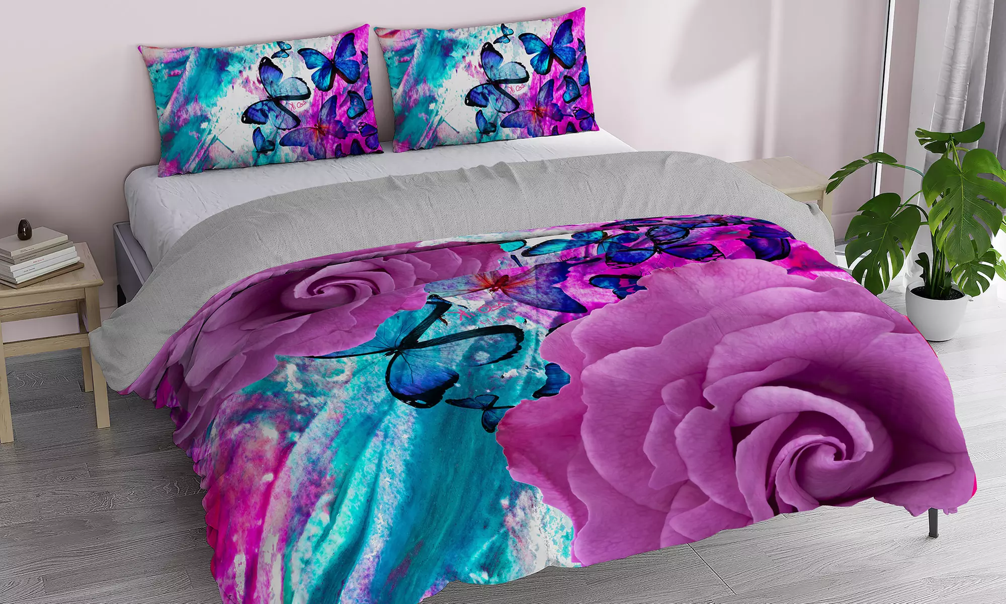 Parure copripiumino Kiosa in stampa digitale