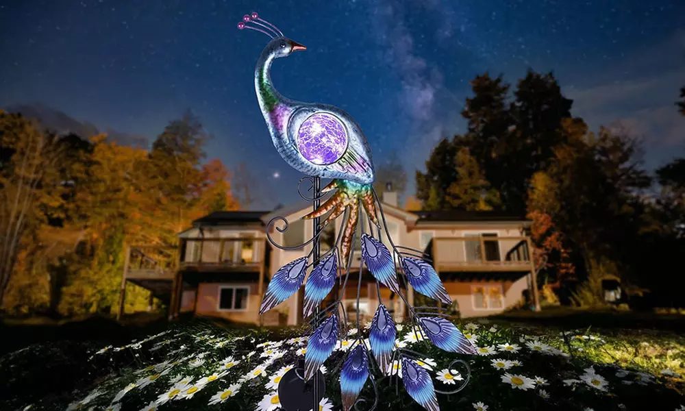 Solar Metal Peacock Garden Decorative Lights