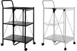 Rectangular Folding Kitchen Trolley in Black or White - Image 3