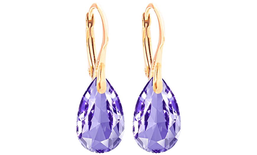 Image 12: Ah Jewellery Pear Earrings with Crystals From Swarovski®