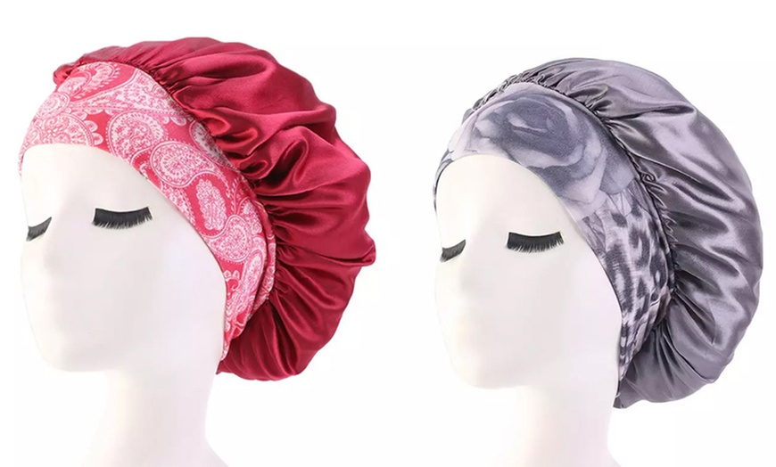 Image 18: One or Two Satin Sleeping Hair Wrap Headbands