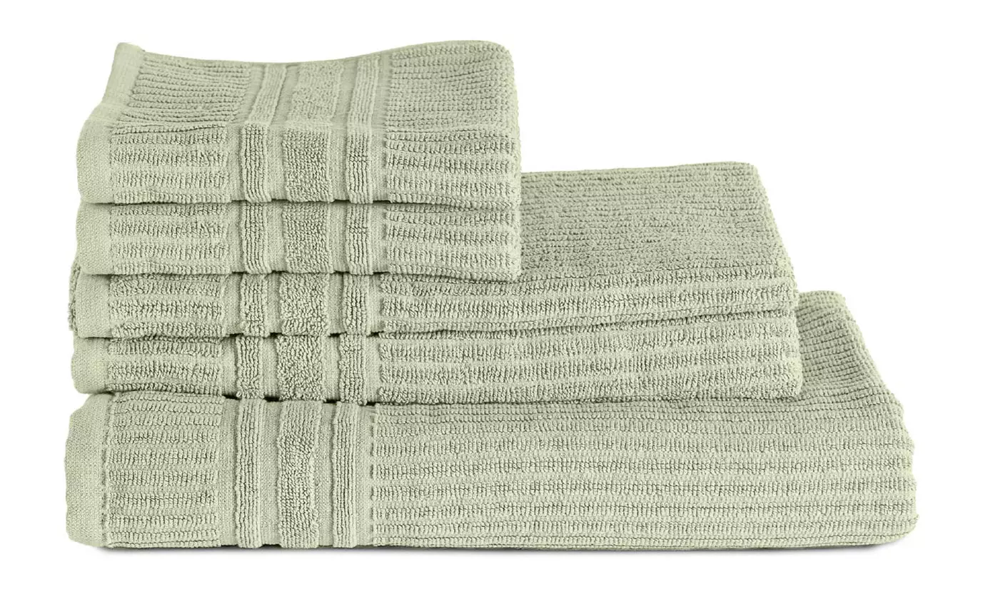 Juego de 5 toallas de 100 % algodón ultrasuave en color liso