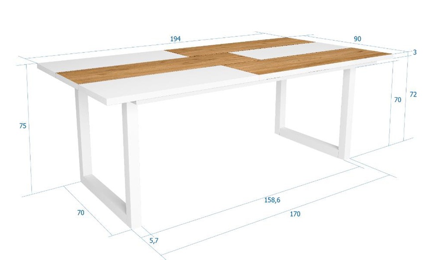 Image 55: Table à manger Skraut Home de 167 x 90 cm