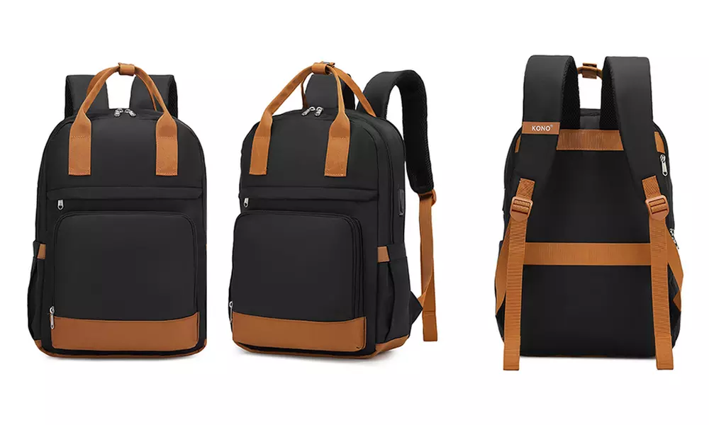 Multi-Fach Laptop Rucksack mit USB-Ladeanschluss