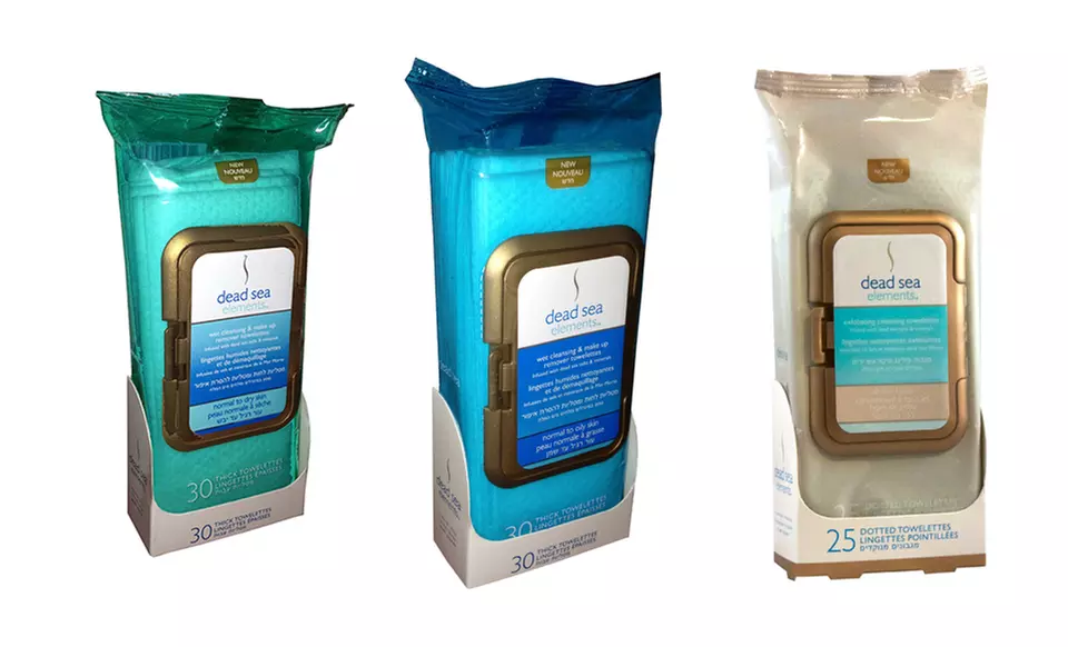 Dead Sea Elements Cleansing Facial Wipes; 2 30-Towelette Packs. Multiple Styles Available. - Primary Image