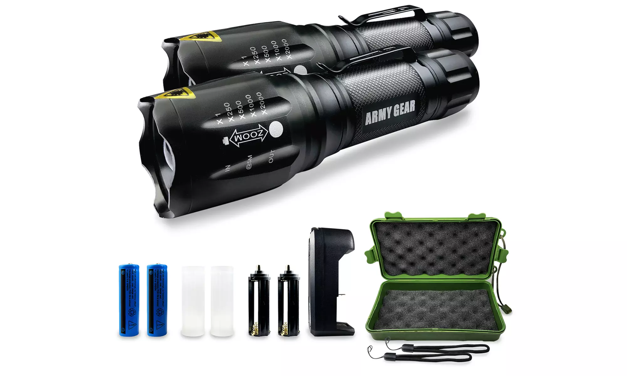 Army Gear Viper 1000-Lumen Tactical Flashlight Set (6-Piece) - Primary Image