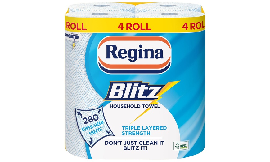 Image 1: Up to 24 Rolls of Regina Extra-Large Blitz Kitchen Towels